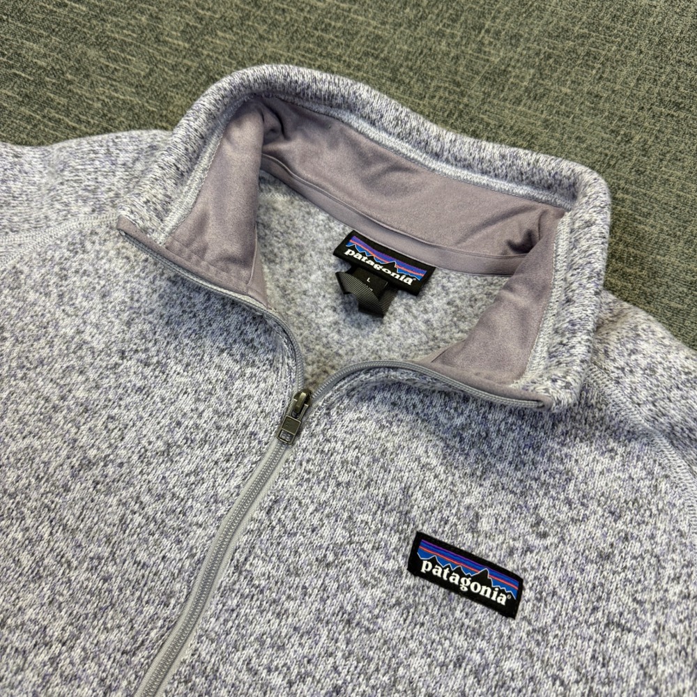 Patagonia Better Sweater Womens L Purple Heather Gray 1/4 Zip Fleece Pullover